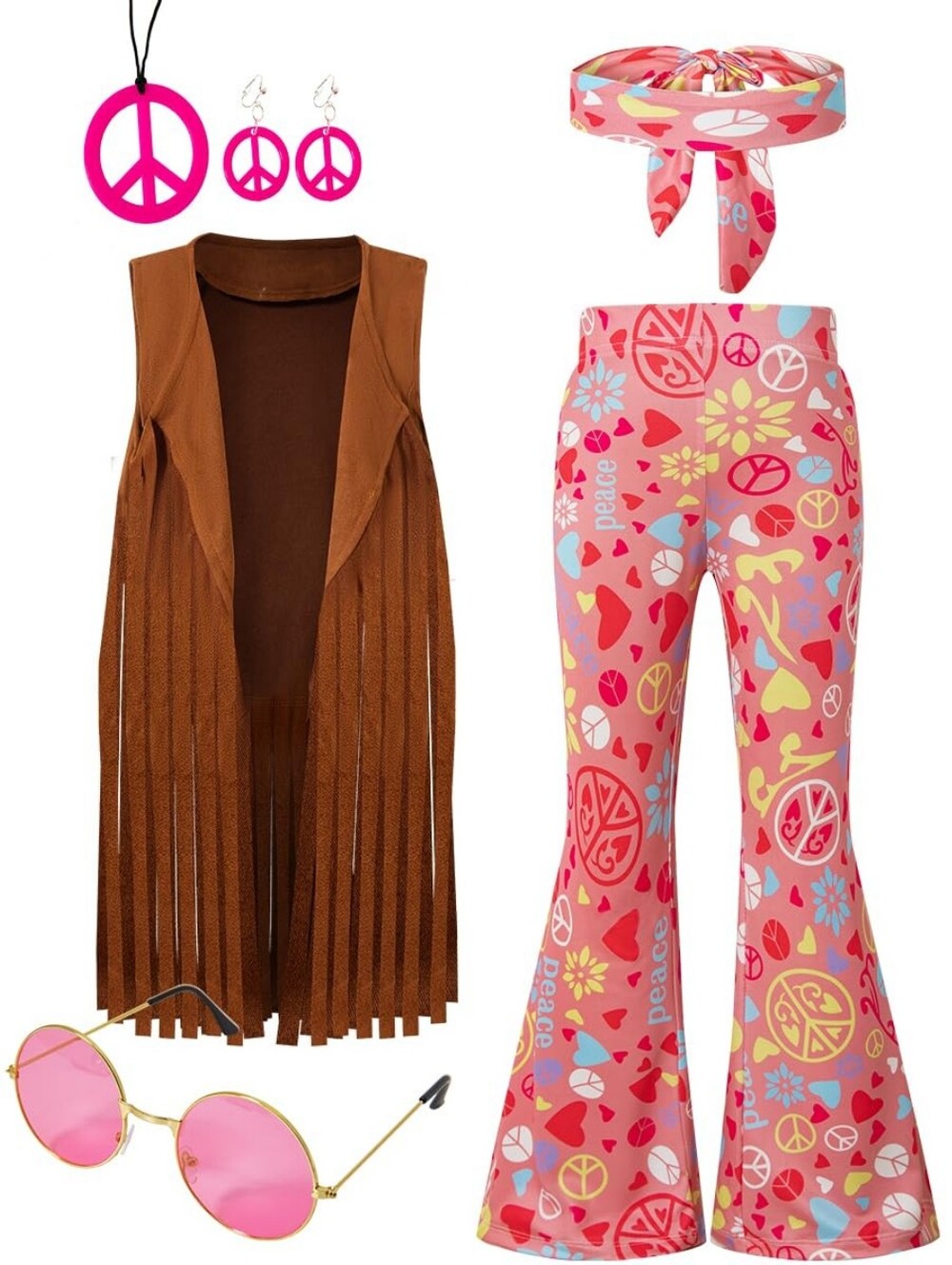 Kids Groovy Hippie Costume, 8-10